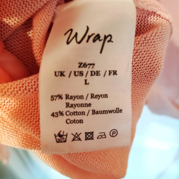 WRAP BLUSH RAYON/COTTON LARGE CARDIGAN FAIRY COTTAGE CORE OFFICE CHIC CORPCORE - Picture 4 of 6